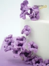 Mor Çiçekli Tasarım Pasta