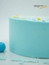 Papatya Süslemeli Mavi Naked Cake