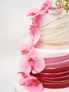 Pembe Orkide Detay Tasarım Pasta