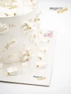 Beyaz Çiçek Gold Detay Naked Pasta