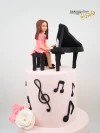 Piyano Ve Kız Çocuk Detay Konsept Pasta